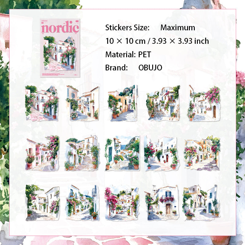 15 Pcs Country Landscape PET Stickers BOXES