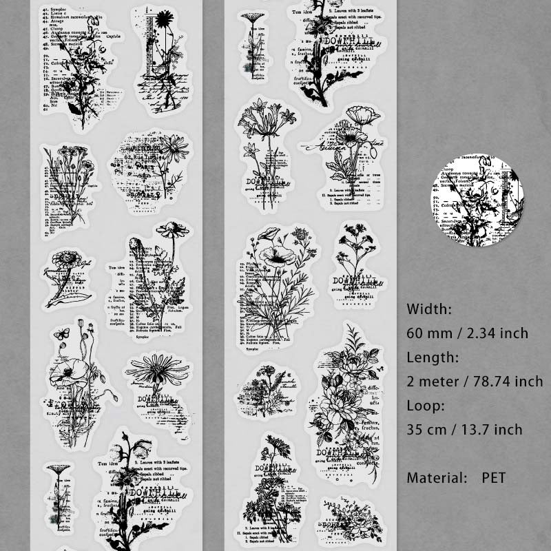 1 Roll Vintage PET Stickers Tape BDJS