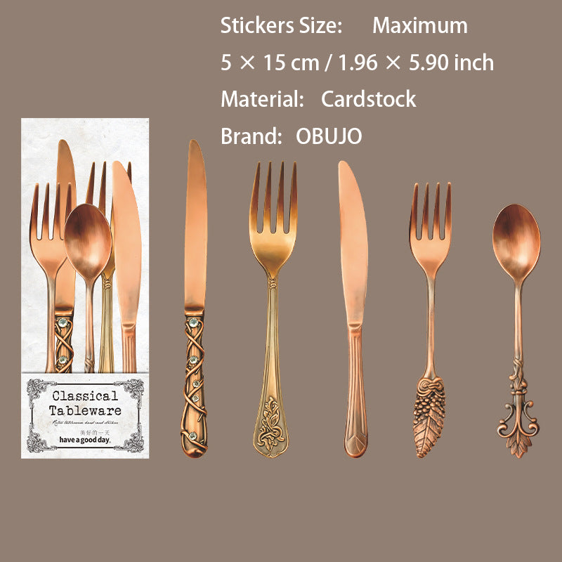 10 Pcs Dinnerware Themed Cardstock Stickers GDCJ