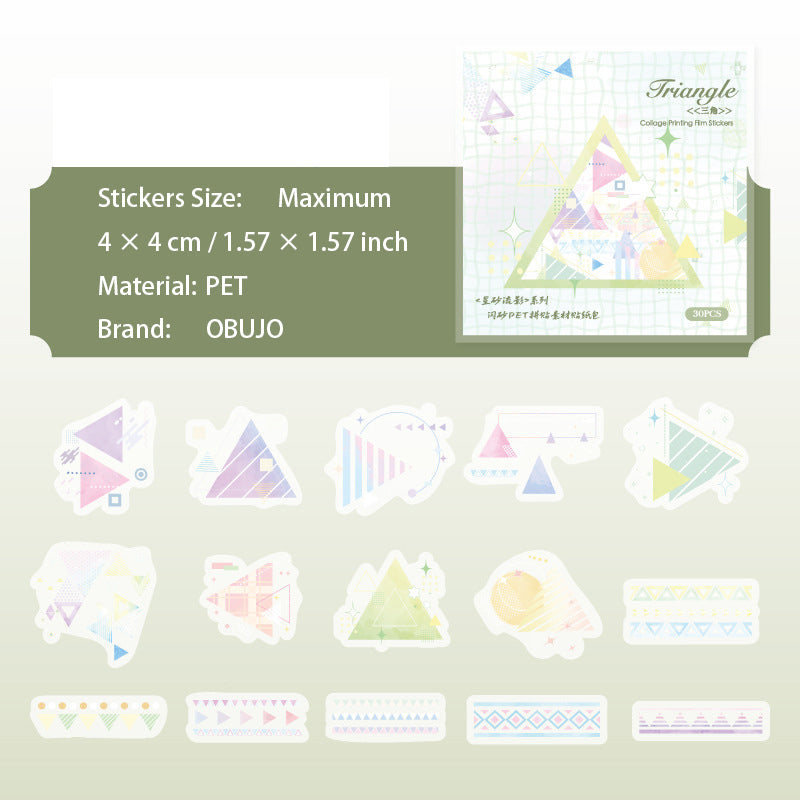30 Pcs Geometry Themed Journal Stickers XSLY