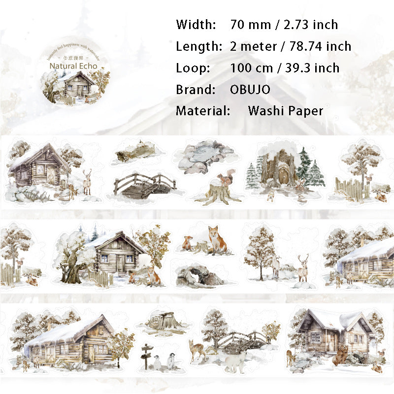 1 Roll Wild Landscape Washi Stickers Tape DFLT