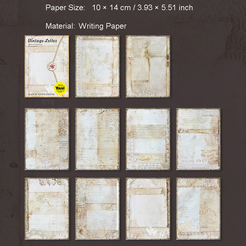 30 Pcs Vintage Letter Scrapbook Paper FGXJ