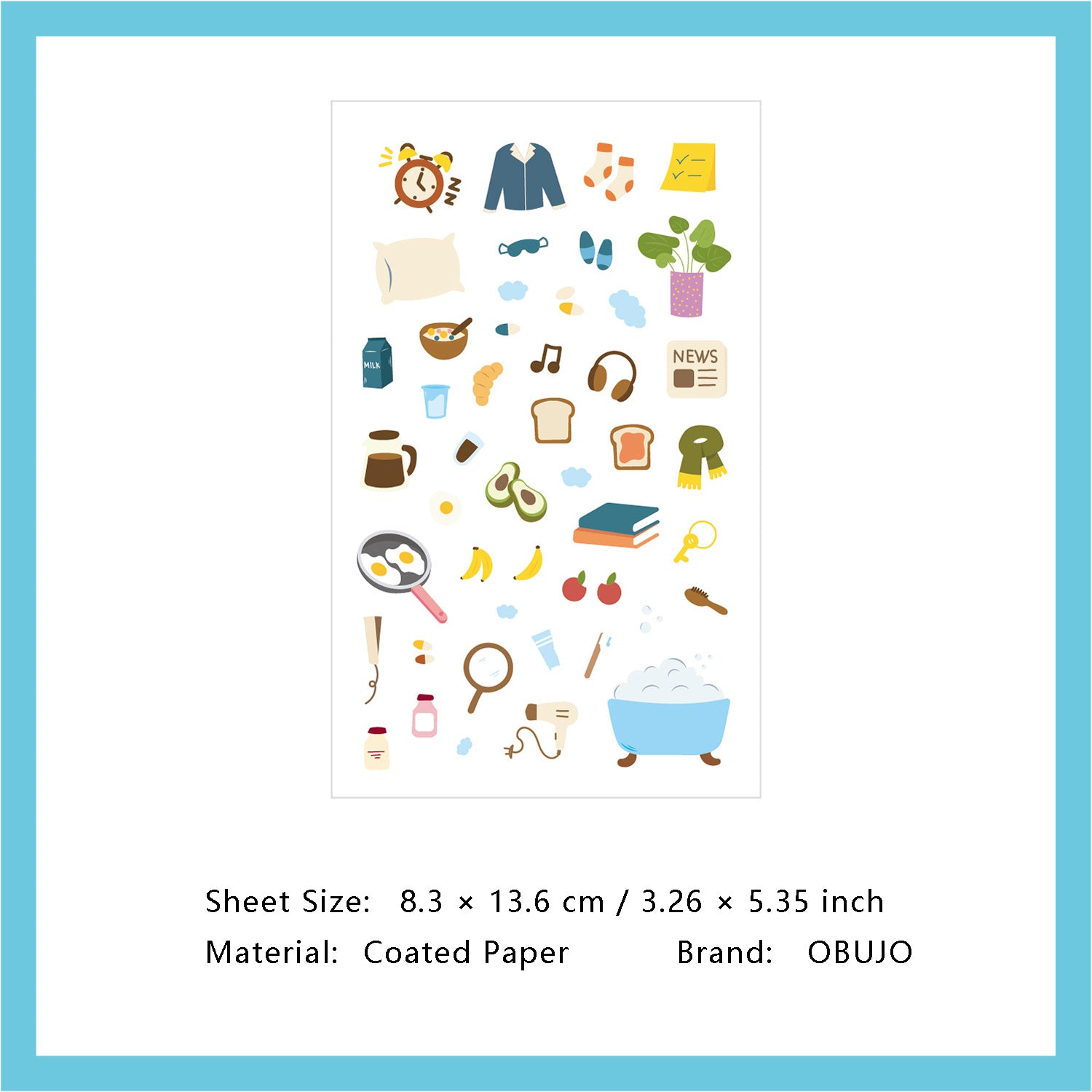 1 Sheet Daily Calender Planner Stickers DZTX