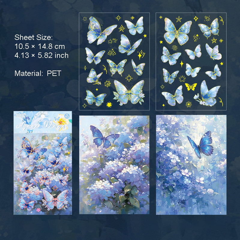 4 Sheets Glitter Butterfly PET Stickers SSDY
