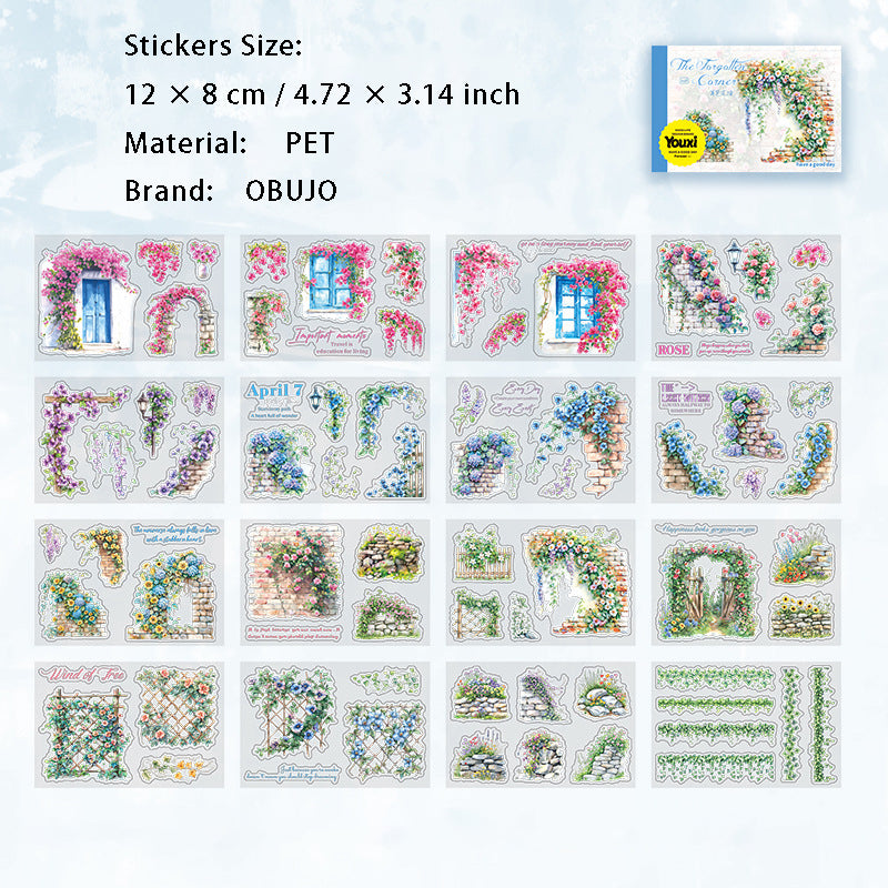 16 Sheets Garden Vine PET Stickers Book BYWDJL