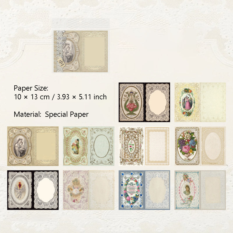20 Sheets Vintage Lace Scrapbook Paper LSBWG
