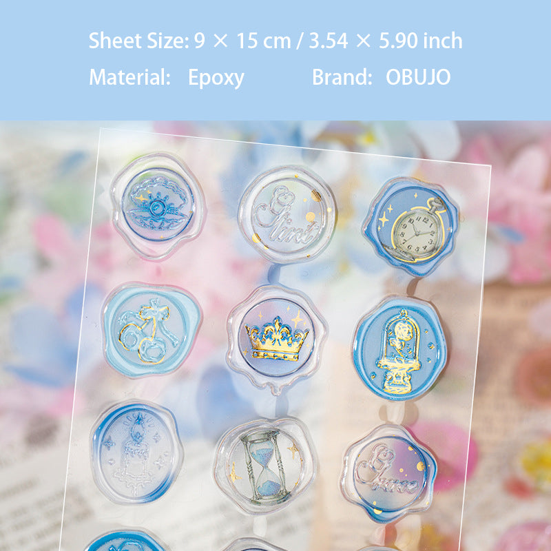 15 Pcs Epoxy Wax Seal Stickers GDHY