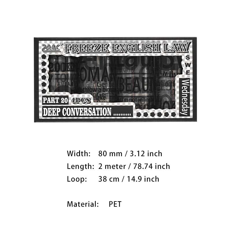 4 Rolls Positive Words PET Tape Set YHBH