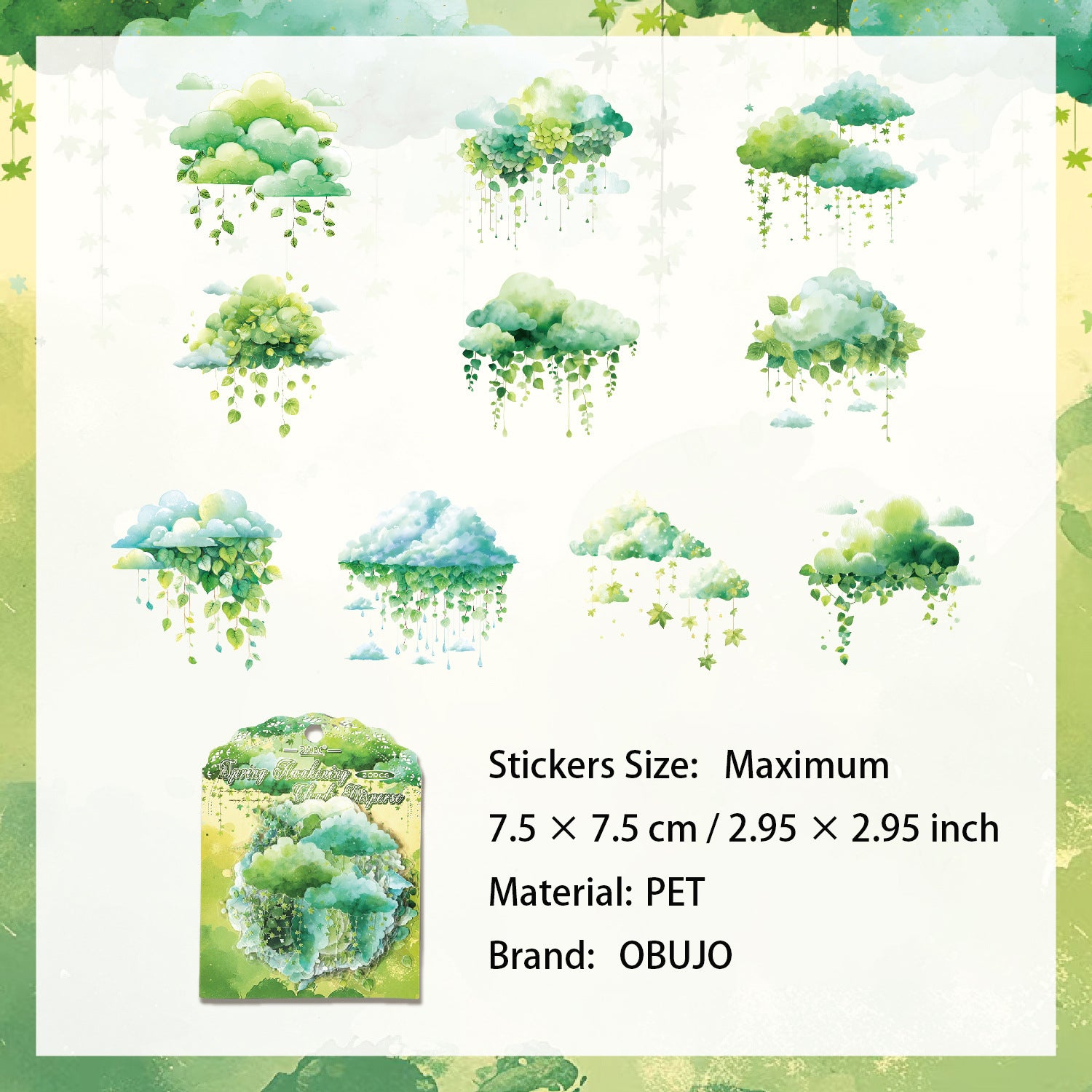 20 Pcs Fantasy Cloud Star PET Stickers MHYC