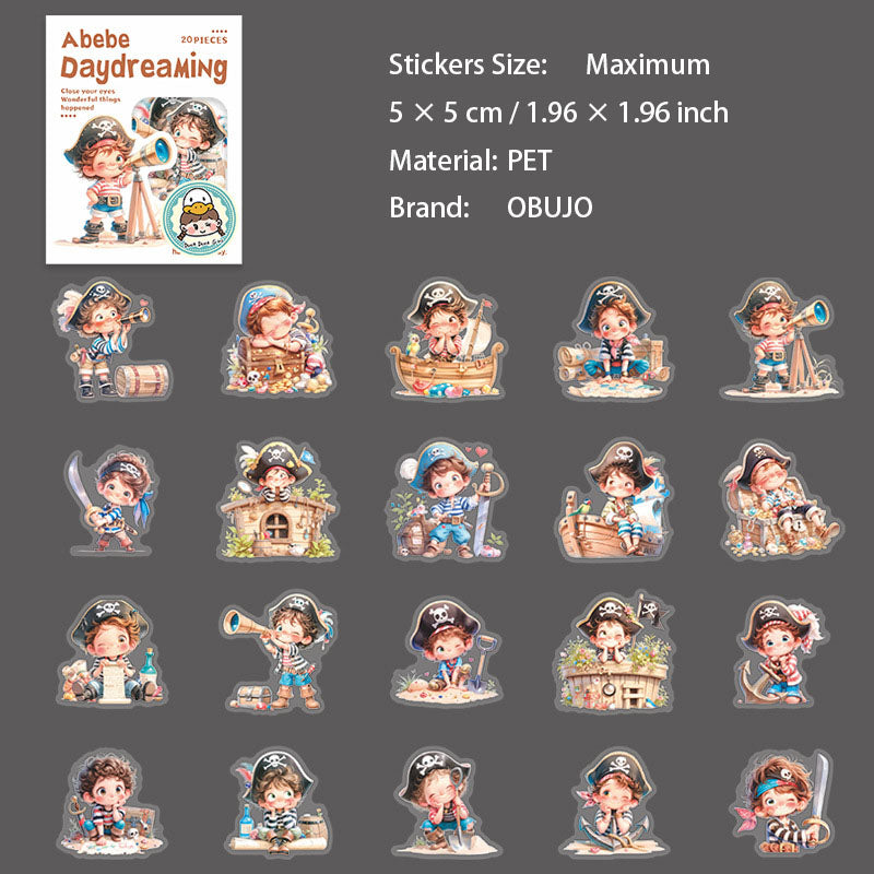 20 Pcs Fantasy Kids PET Stickers BRMY