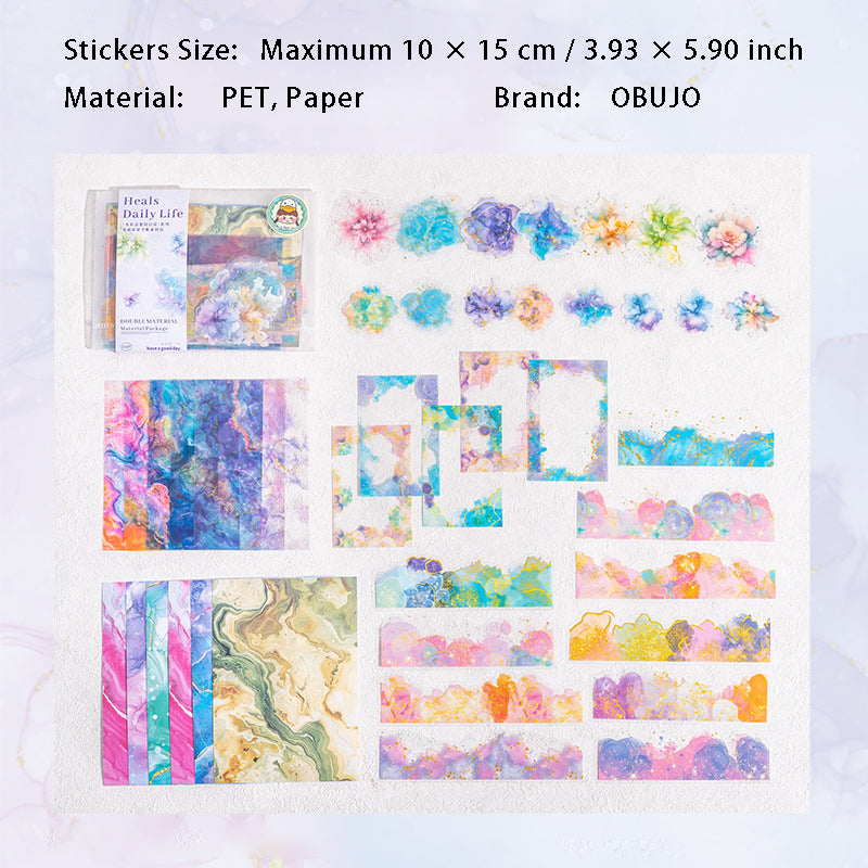 80 Pcs Watercolor Theme Journal Supplies Kit SCZYRC