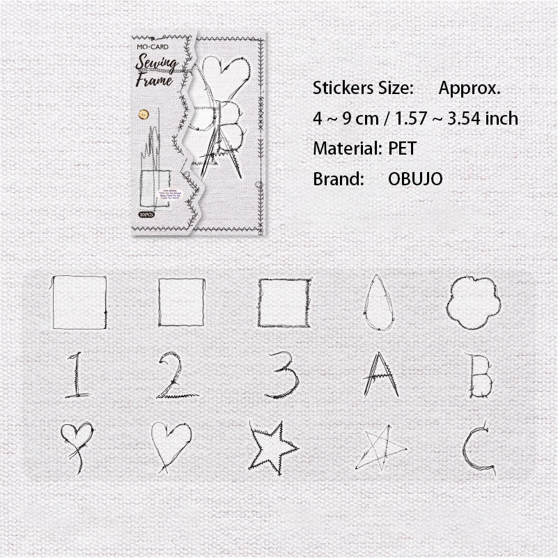 30 Pcs Sewing Themed PET Stickers FRGZS