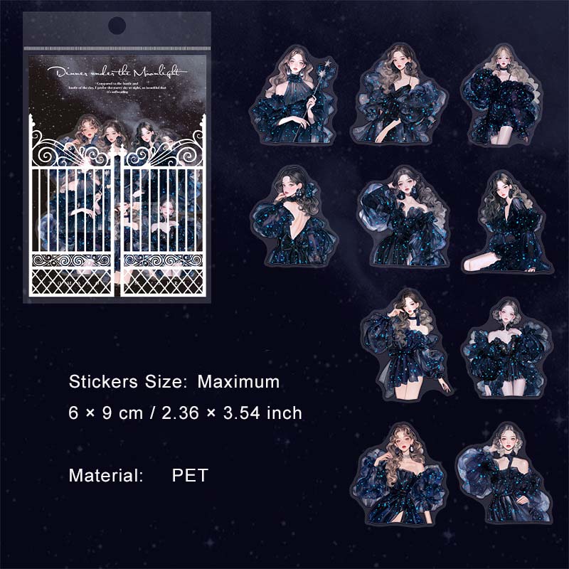 20 Pcs Party Girl PET Stickers YGXWY