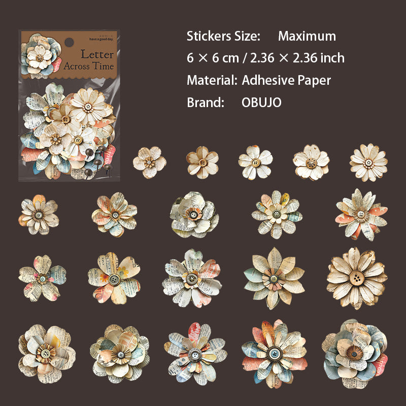 20 Pcs Vintage Junk Journal Stickers CYSKDX