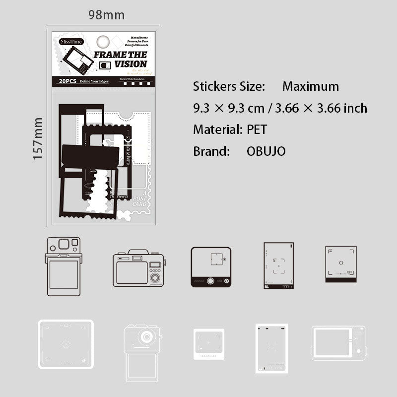 20 Pcs Movie Flim PET Stickers KGSJ