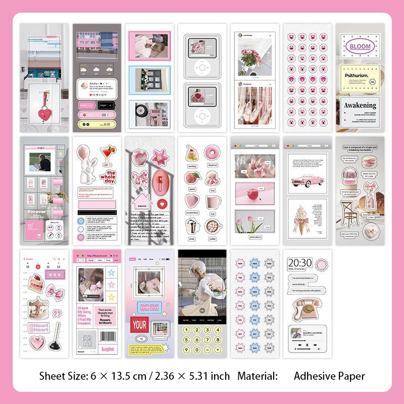 20 Sheets Aesthetic Journal Stickers Book RCFX