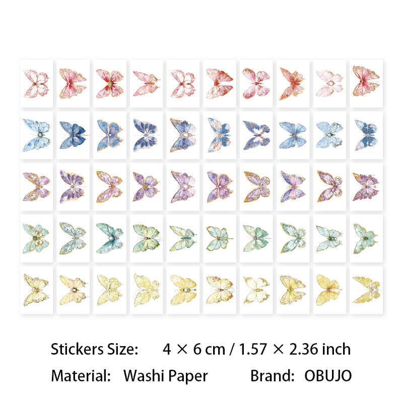 50 Sheets Vintage Junk Journal Stikcers Book FXLM