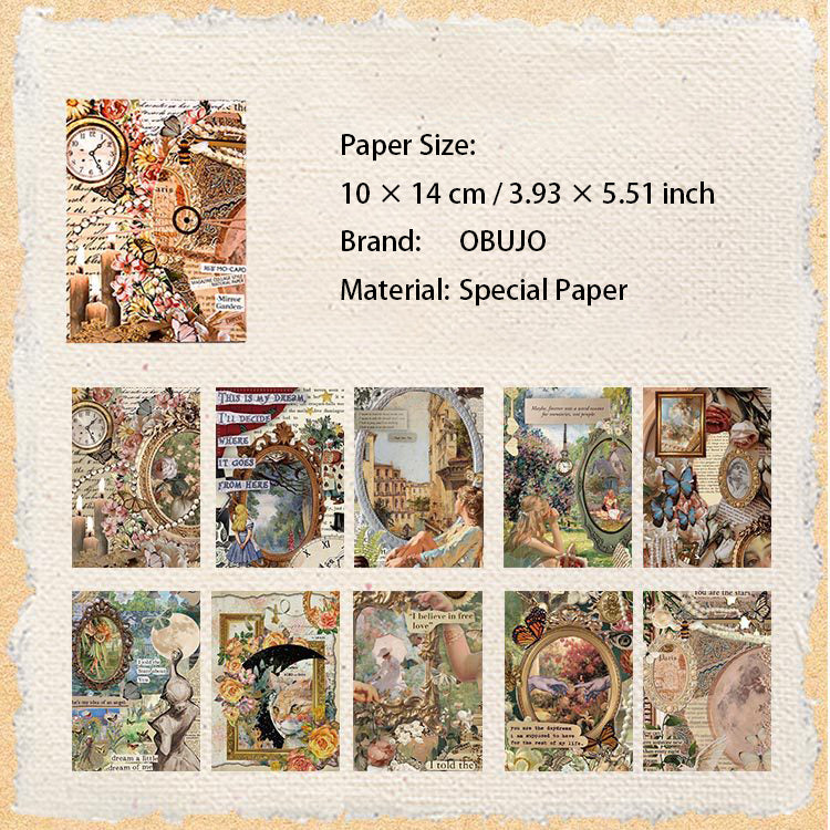 30 Sheets Vintage Collage Journal Paper PTGF