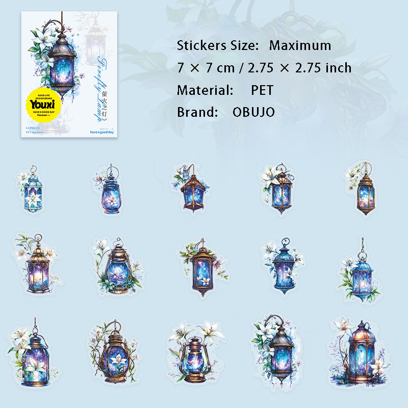 15 Pcs Garden Lamp PET Stickers YHZD