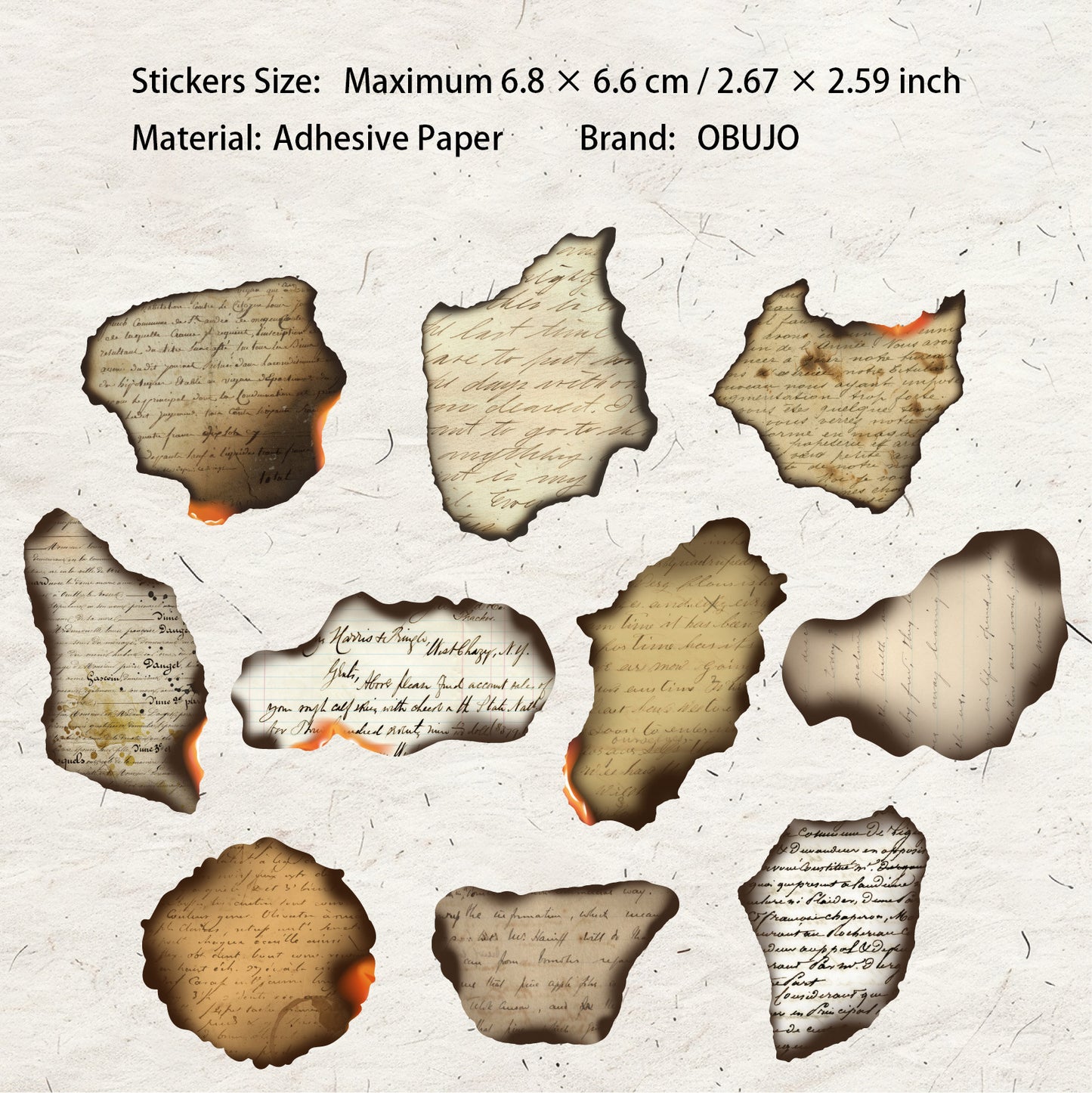 20 Pcs Burning Debris Themed Stickers SGSY