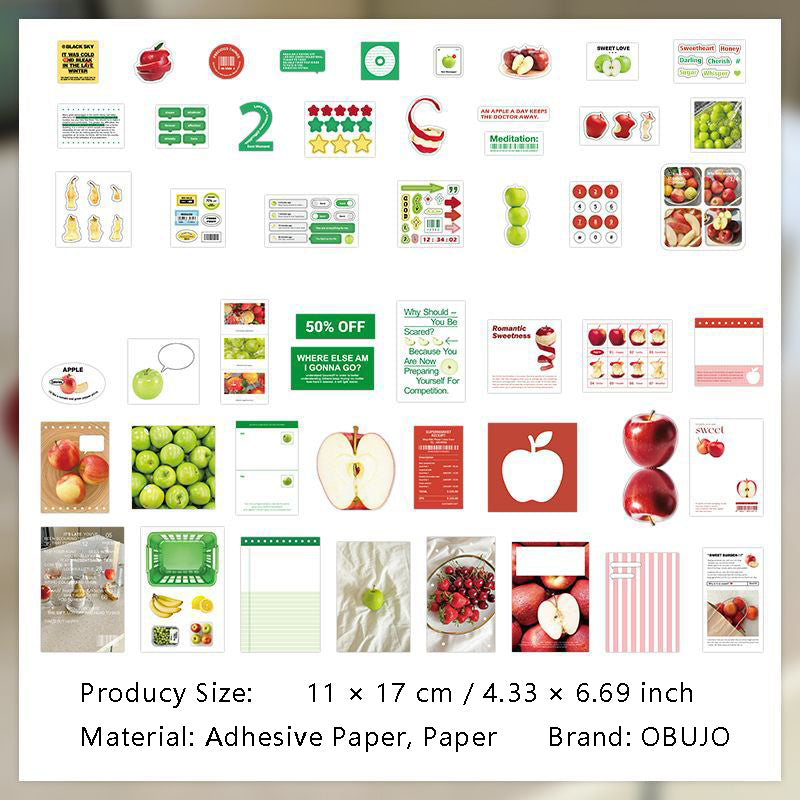 50 Pcs Aesthetic Journal Stickers and Paper RAMC