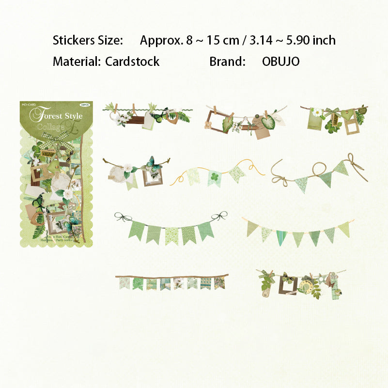 10 Pcs Seasonal Party Themed Cardstock Stickers SZPD