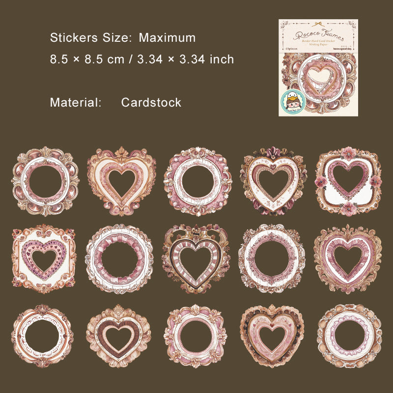 15 Pcs Vintage Floral Frame Stickers LKKJK