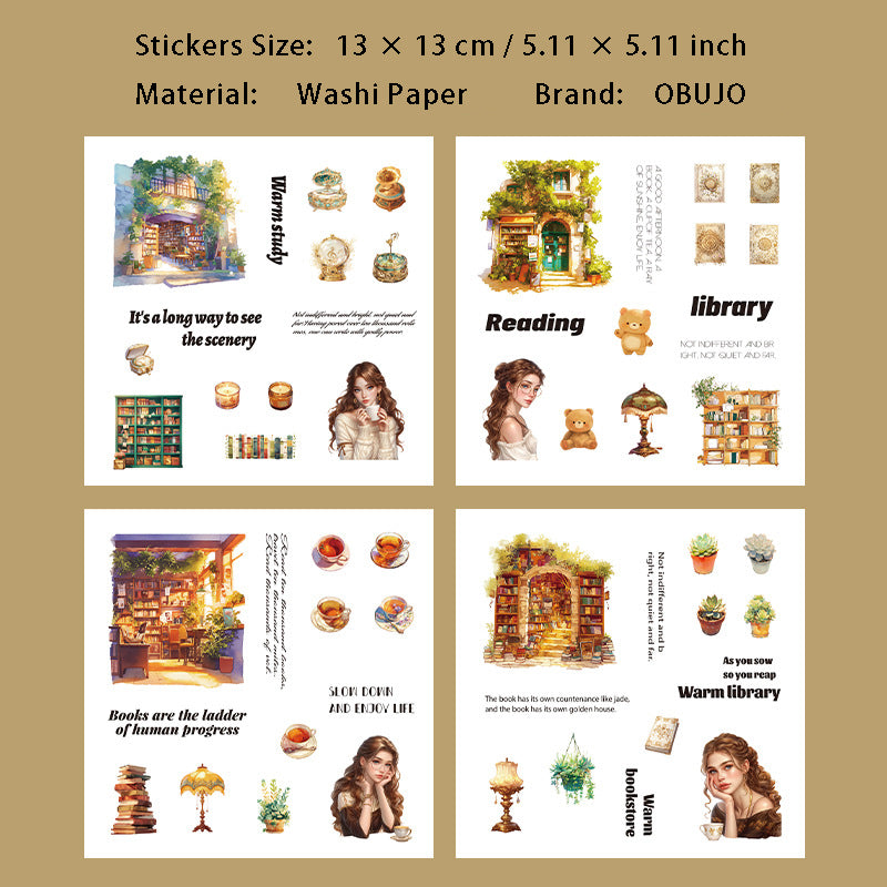 8 Sheets Journal PET Stickers XTXB