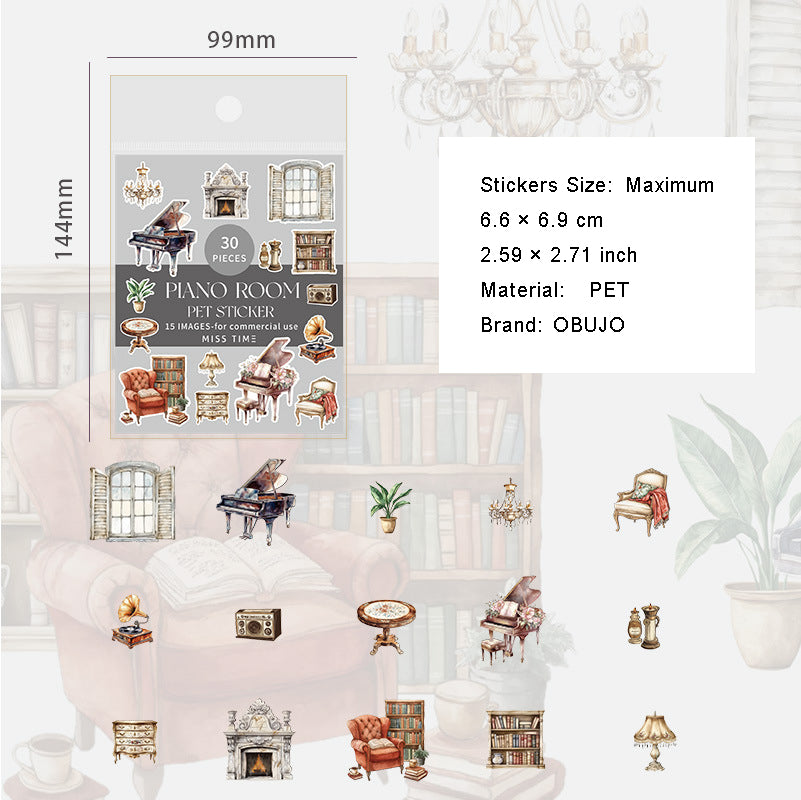 30 Pcs Home Household PET Stickers SGYJ