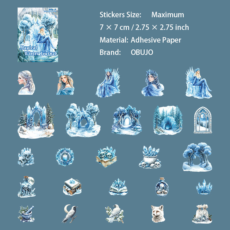 25 Pcs Magic Winter PET Stickers MHDR