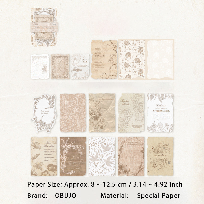 30 Pcs Floral Embossed Paper and Scrapbook Paper HZYX