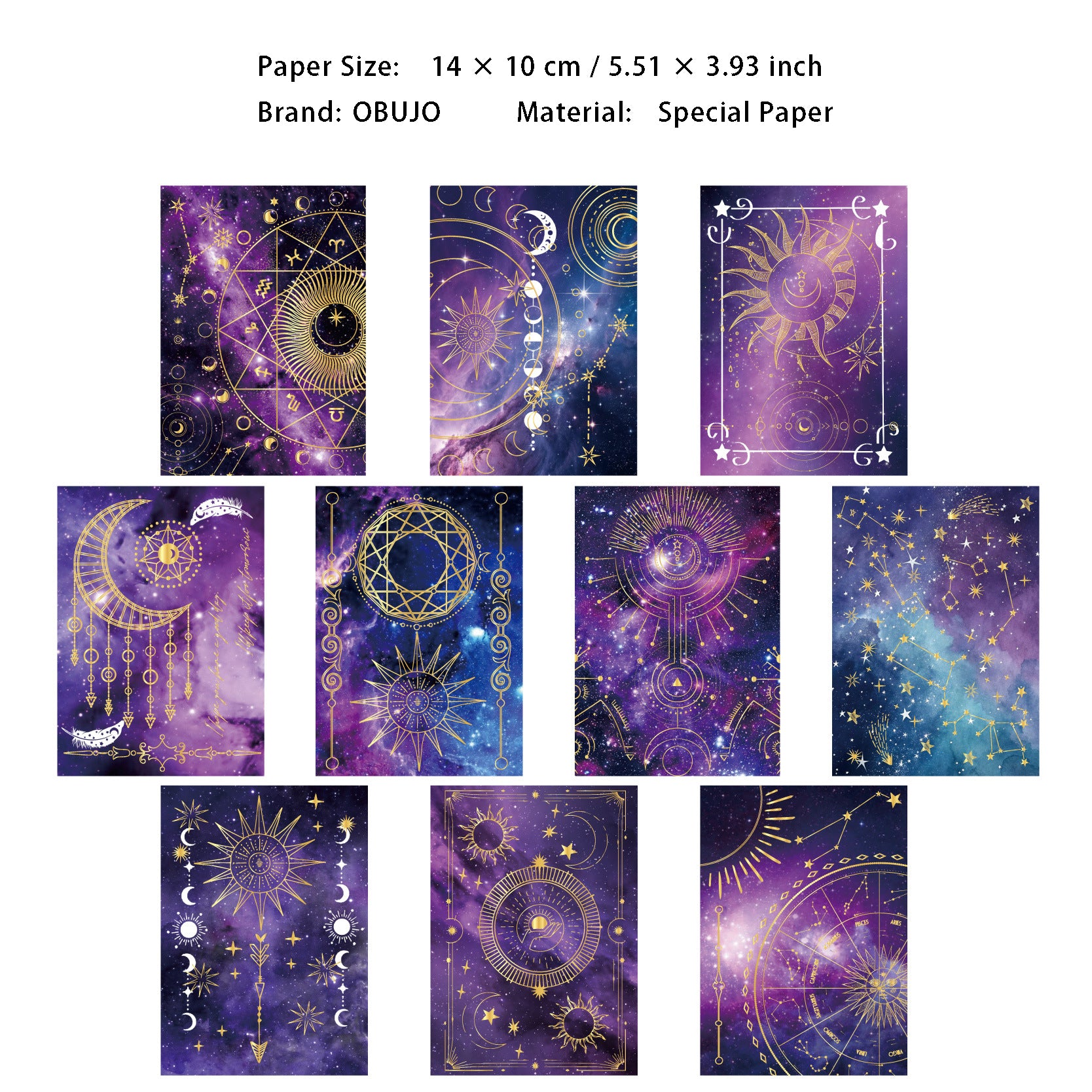 10 Pcs Astrology Theme Journal Paper XQMQ