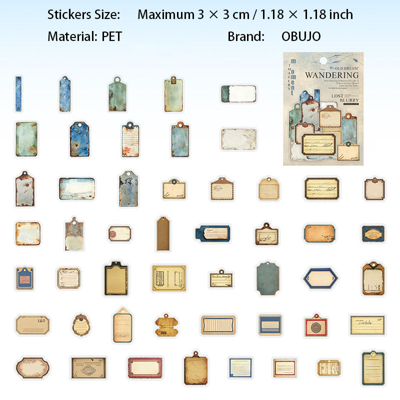 50 Pcs Flower Butterfly PET Stickers MDJM