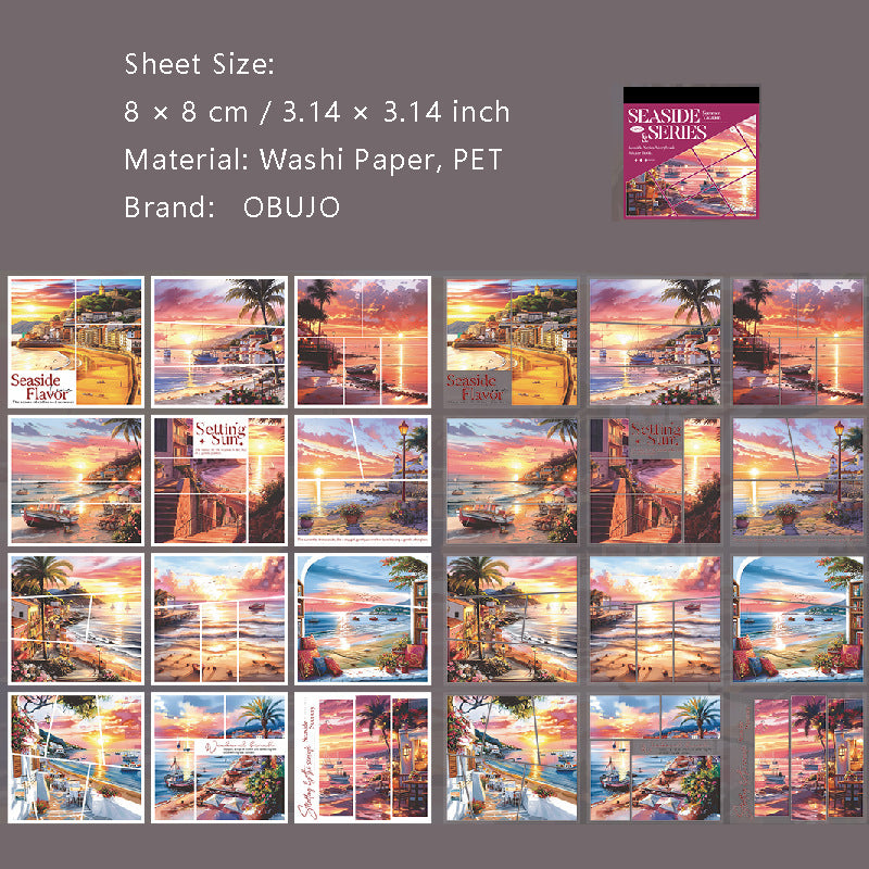24 Sheets Seaside Town Stickers Book HBXL