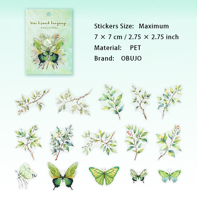 30 Pcs Branches PET Stickers MMZY