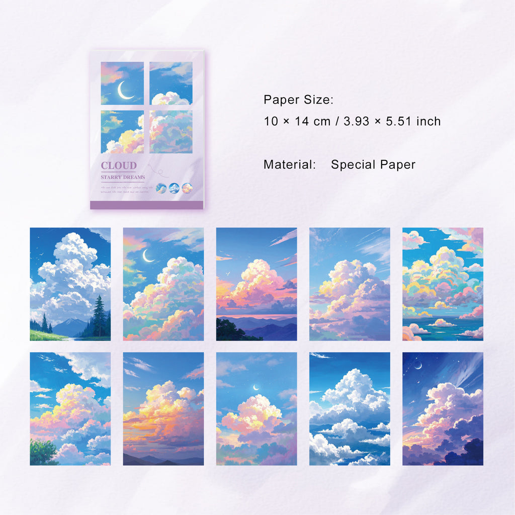 20 Pcs Oli Painting Landscape Scrapbook Paper XMFG