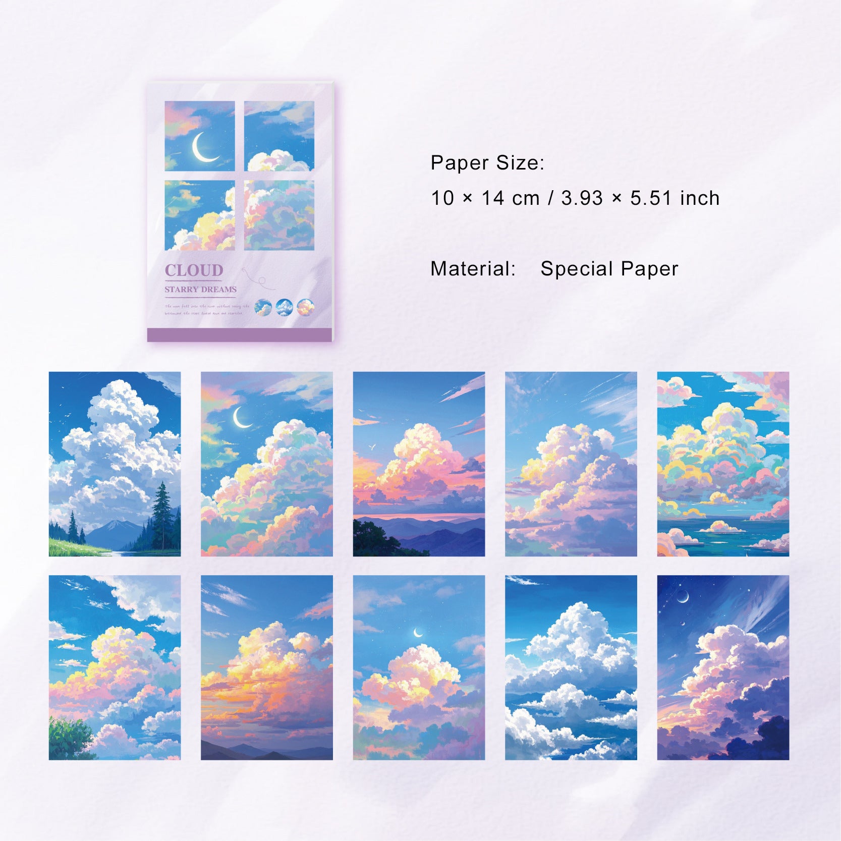 20 Pcs Oli Painting Landscape Scrapbook Paper XMFG