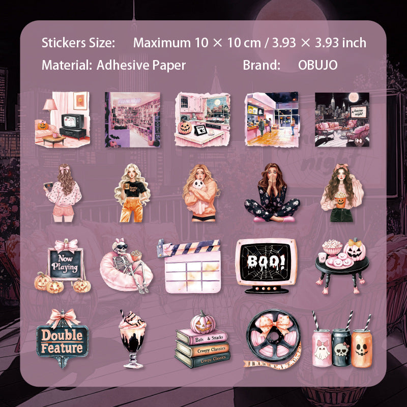 20 Pcs Hallowoon Theme PET Stickers JXWSY