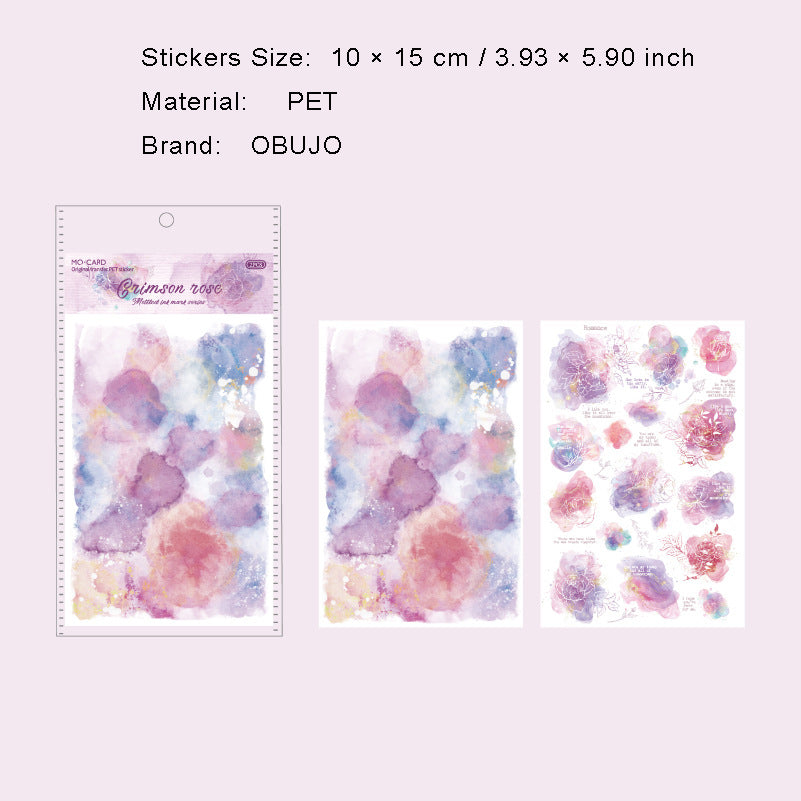 2 Sheets Watercolor Transfer Stickers BBMJ