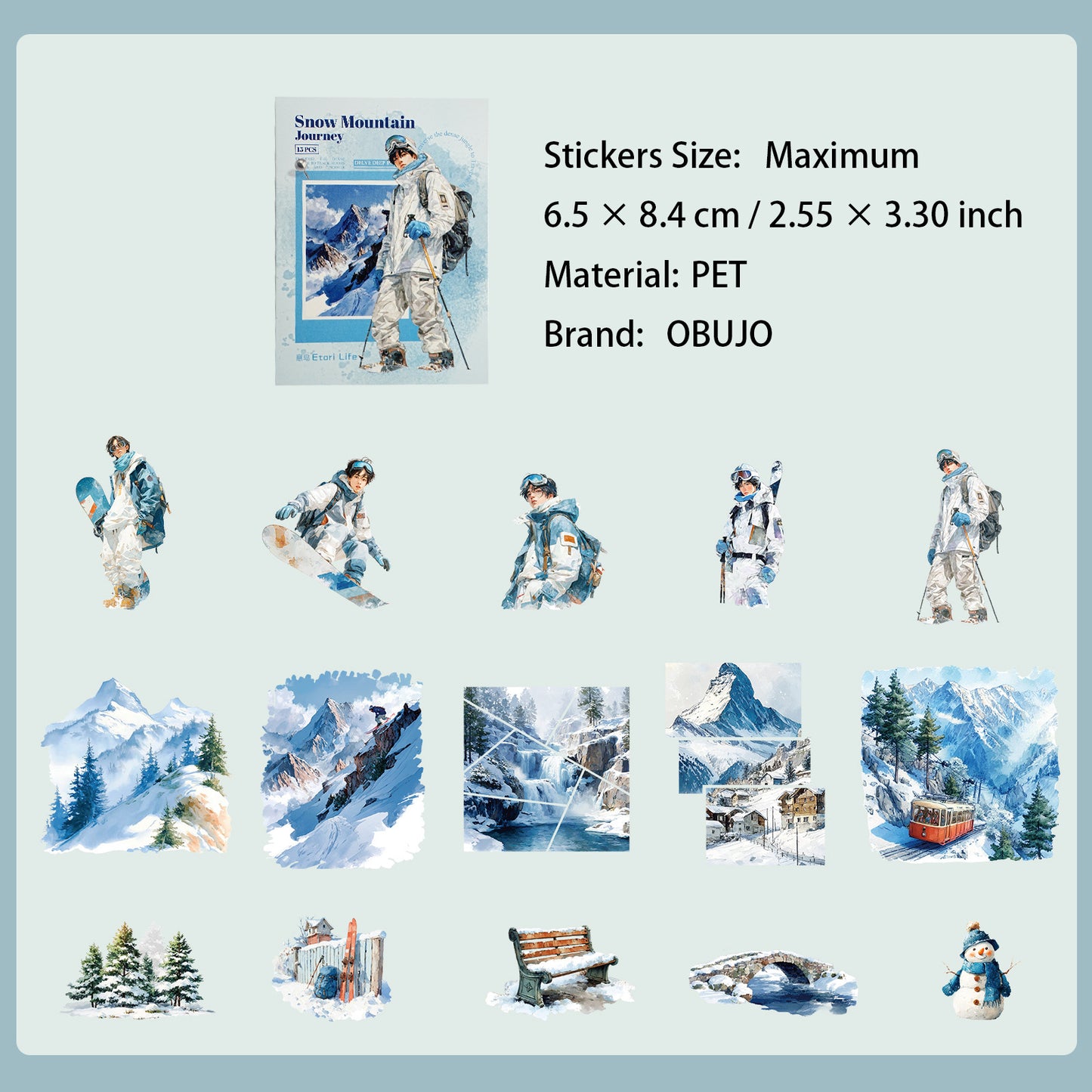 15 Pcs Outdoor Sports PET Stickers QYZT