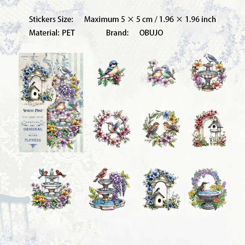 20 Pcs Floral Gadgets PET Stickers MAHY