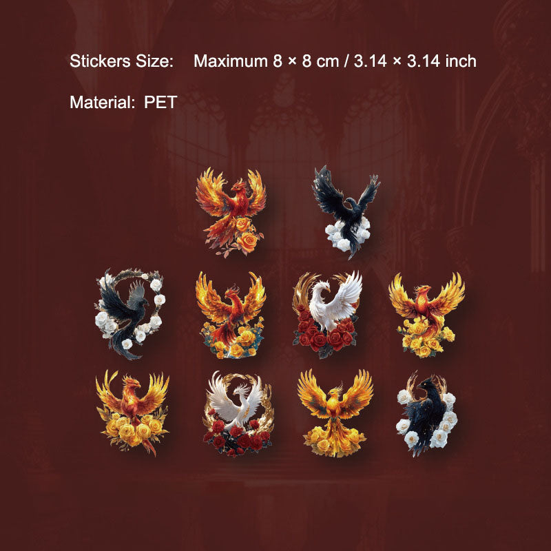 20 Pcs Phoenix Dragonfly Stickers QYSJ