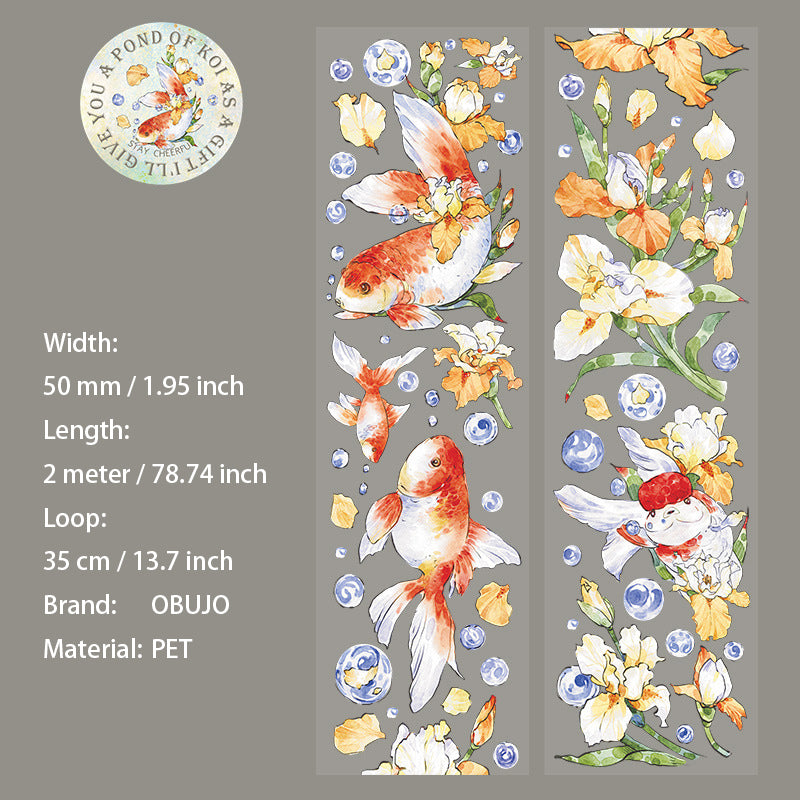 1 Roll Lucky Koi Fish PET Tape ZNYCJL