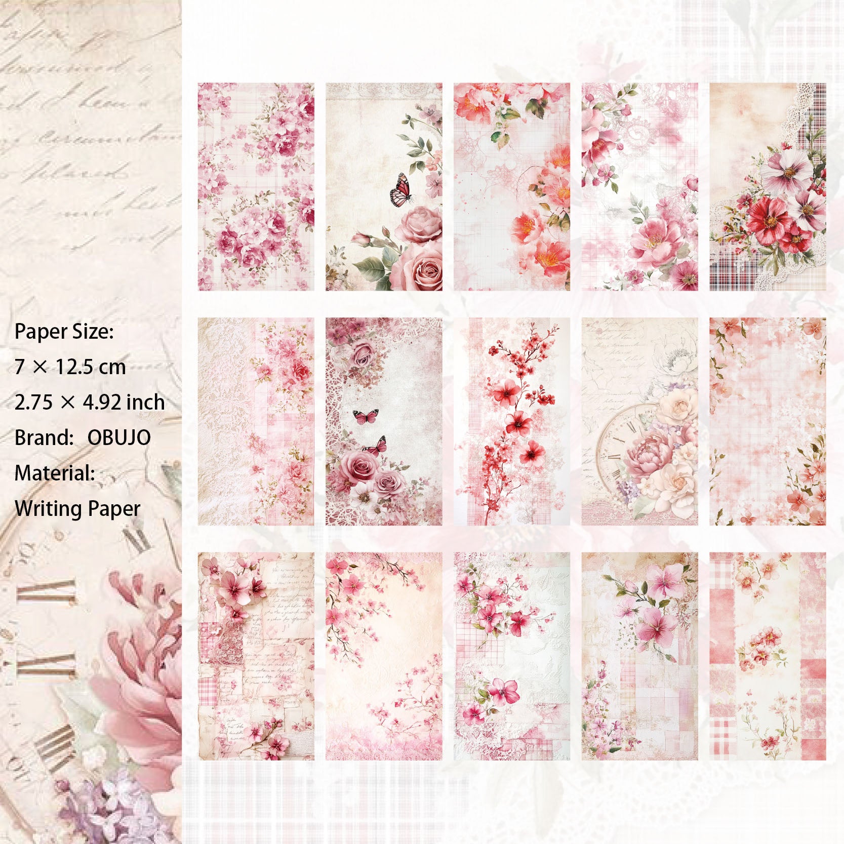 20 Pcs Floral Journal Notepad Paper ZHXS