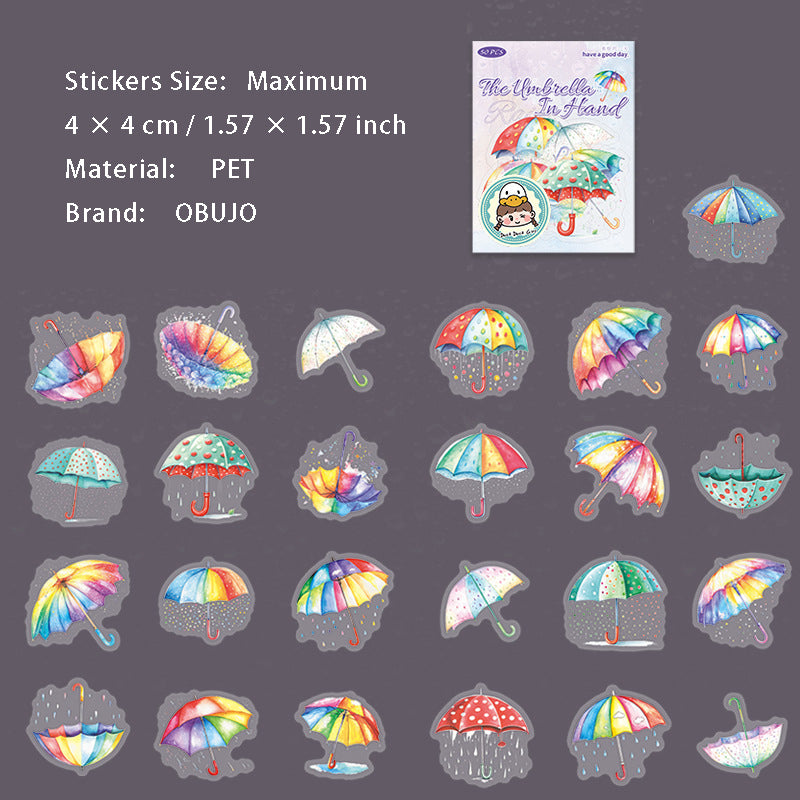 50 Pcs Umbrella PET Stickers YSWSL