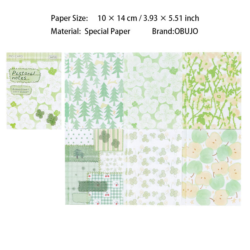 24 Pcs Floral Grid Basic Journal Paper SMZM