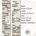 1 Roll Vintage Psalm Manuscript Washi Tape ZJSG