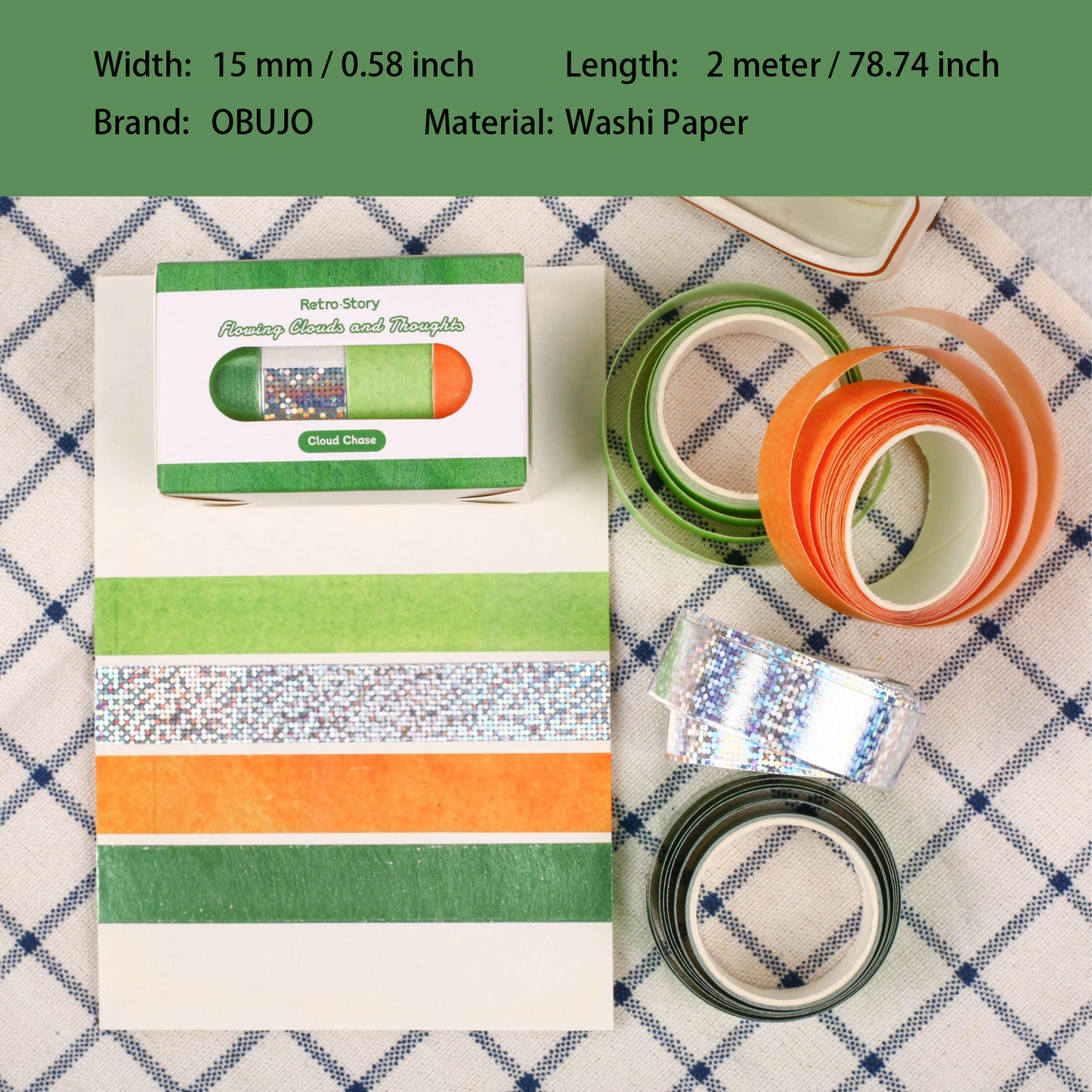 4 Rolls Vintage Washi Tapes Set LYYS