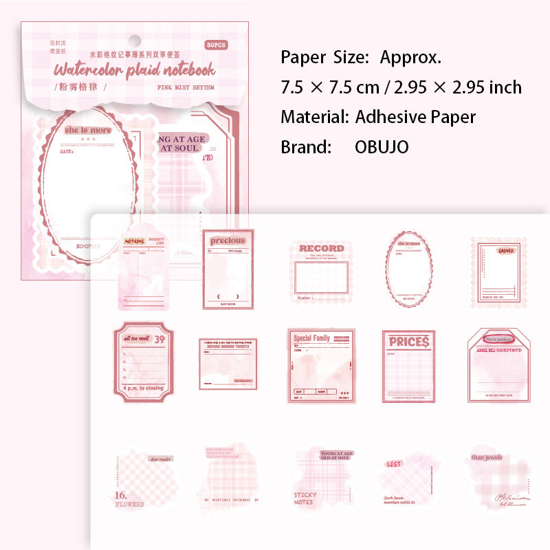 30 Pcs Grid Notepad Paper GWJSB