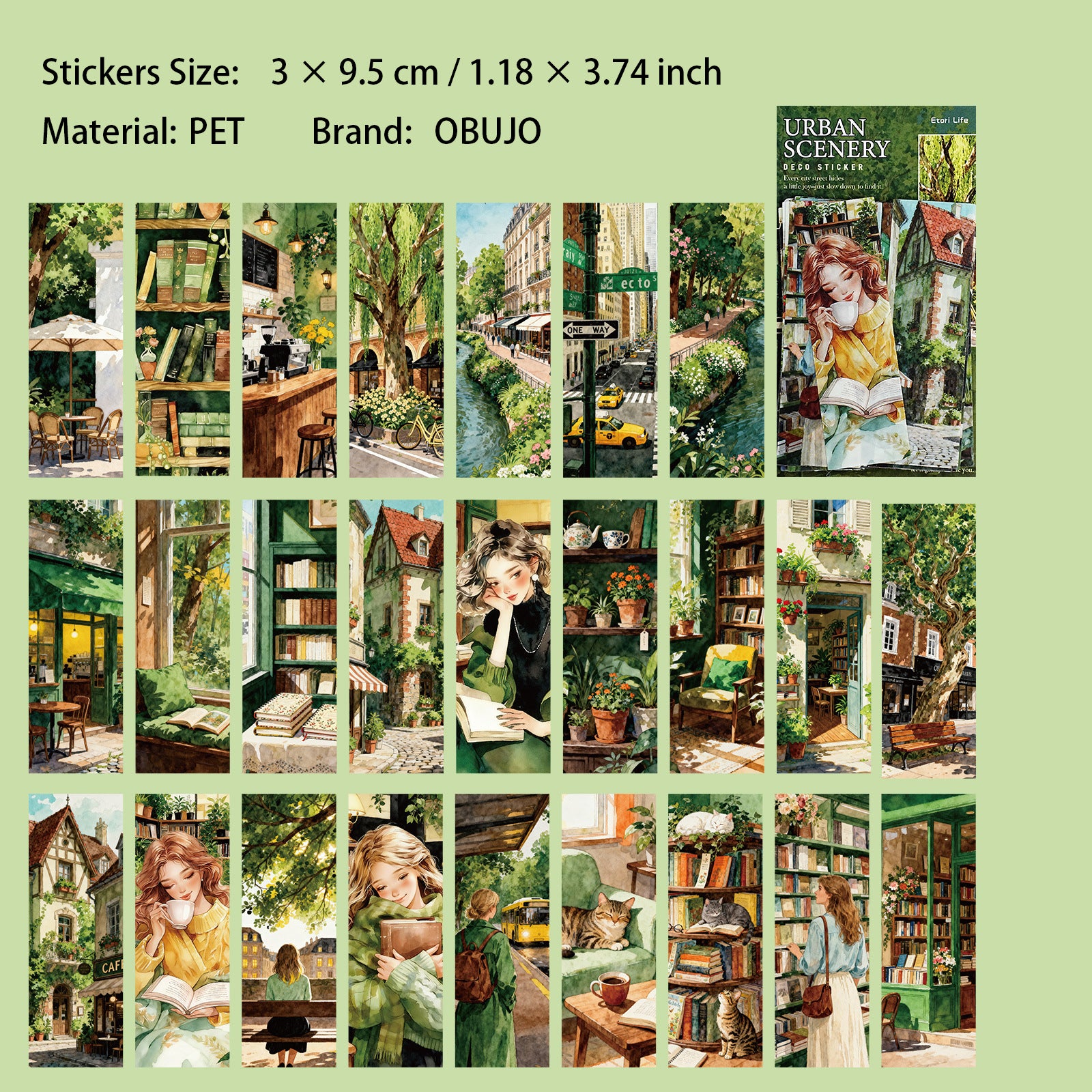 25 Pcs City Landscape PET Stickers CMFH